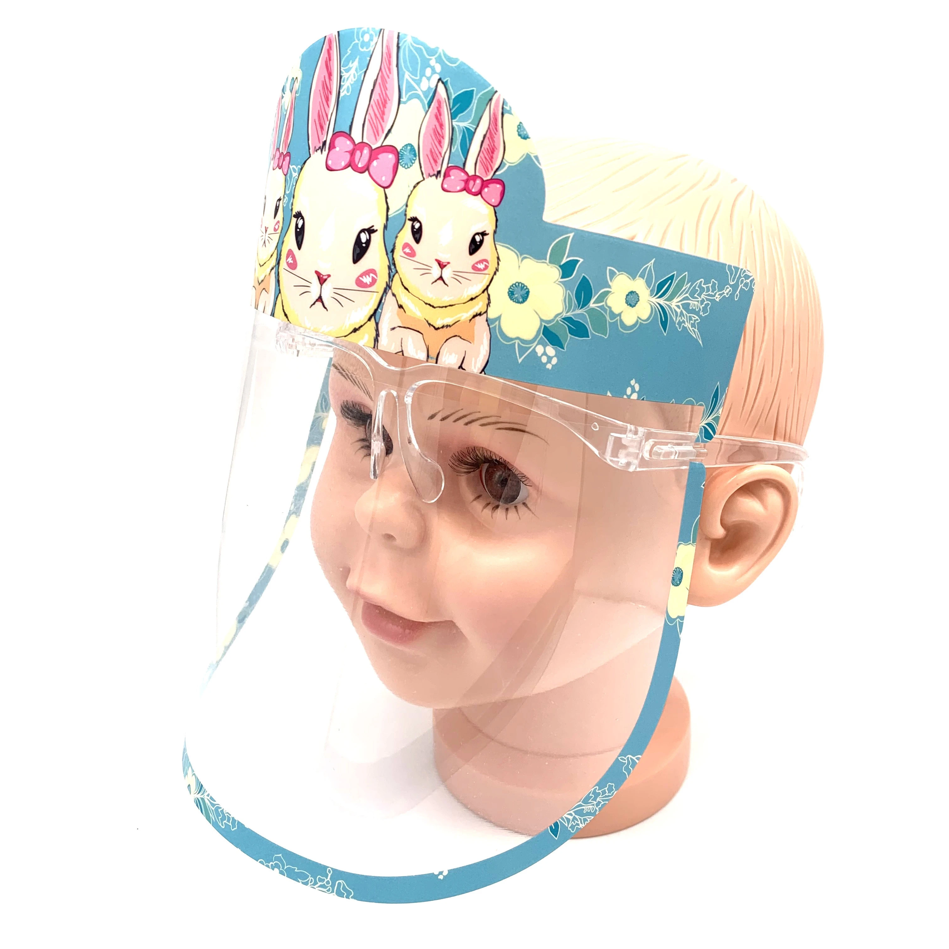 Hot-selling Children Disposable Safety Transparent Plastic Kids Face Shield Frame Mask Light Purple