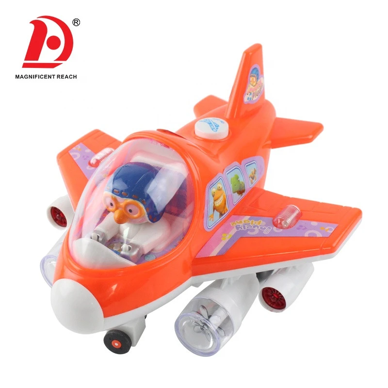HUADA 2019 B/O Lovely Funny Kids Battery Operate Musical Electric Mini Plastic Toy Airplane Set