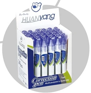 Huanyang wholesale nice price high  quality 7ml blue white supplies correction pen