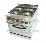 HZH-TR-4 Freestanding GAS COOER RANGE 4 burners with oven Industrial kitchen equipment from Guangzhou restaurant hotel supplies