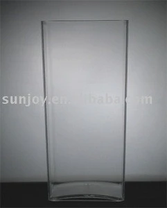 Indoor Clear plastic cylinder vase ( Cube ) Acrylic vase/flower pot