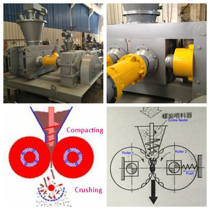 Inorganic chemical mineral auger feeding double roller hydraulic compacting briquette pressing machinery