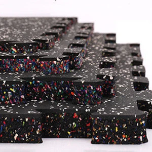 Interlocking rubber Floor  Tiled Sounds Insulation 50cm*50cm Rubber Mats