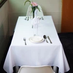 Ivory white simple plain polyester church table cloth from china factory july