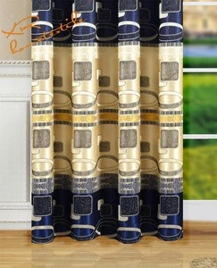 jacquard double layer curtains with valance for living room low price for South American market
