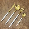Jieyang royal 18/10 Matte Gold/white stainless steel Spoon Fork Knife cutlery/flatware/silverware/tableware sets