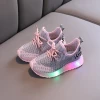 Kid Running Sneakers With LED Sole Children Glowing Casual Sport Shoes Children Fashion Outdoor Lightweight Mesh Breathable Shoe