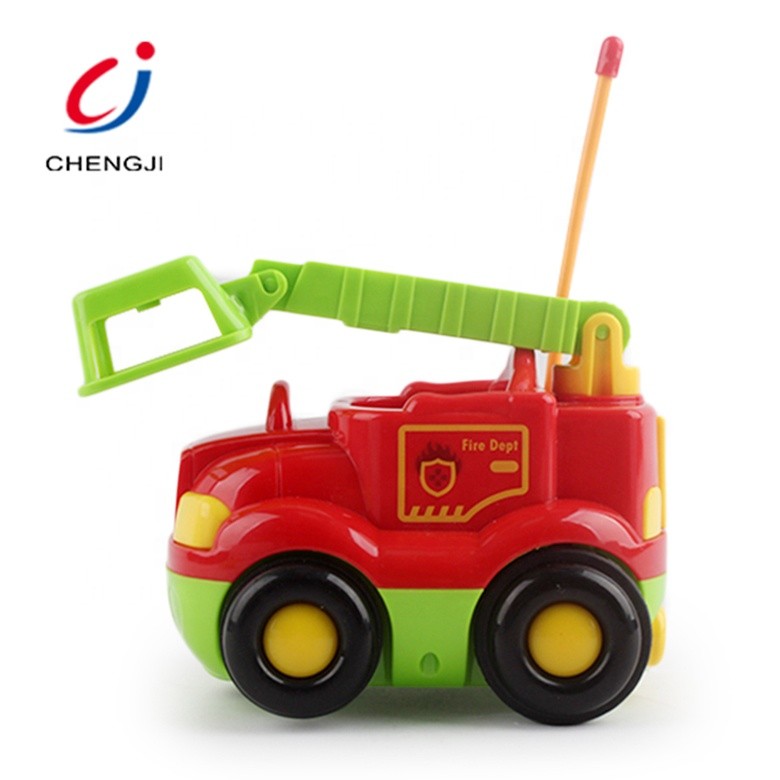 Kids 4 channel radio control cartoon cute toy sound lights rc fire truck