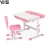 Import Kids Desk and Chair Set, Height Adjustable, Kids Study Table with Book Stand, Pull Out Spacious Storage Drawer Blue and pink from China