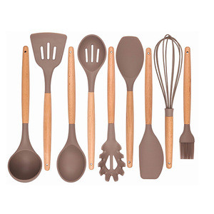 kitchen accessories cooking utensils, silicone wooden Kitchenware Cooking Utensil Set