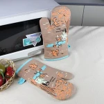 Kitchen Cooking Heat Resistant Microwave Protective Cotton Gloves Custom Printed Oven Mitt