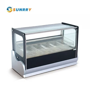 Kitchen Equipment Stainless Steel commercial 7GN Pans Ice Cream Display Freezer