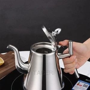 Kitchen pour over kettle for tea infuser pot and coffee  works on gas, electric ,stove top for fast water heating