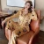 Import Korean version of the cartoon pajamas female ice silk spring and autumn long sleeves on the lapel simulation of silk thin studen from China
