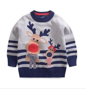 L2943A Baby Boys Christmas Jumper Sweater Deer Pattern Funny Baby Sweater Design