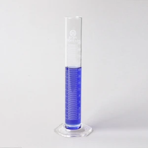 Lab Graduated Glass Measuring Cylinder With Glass Hexagonal Base