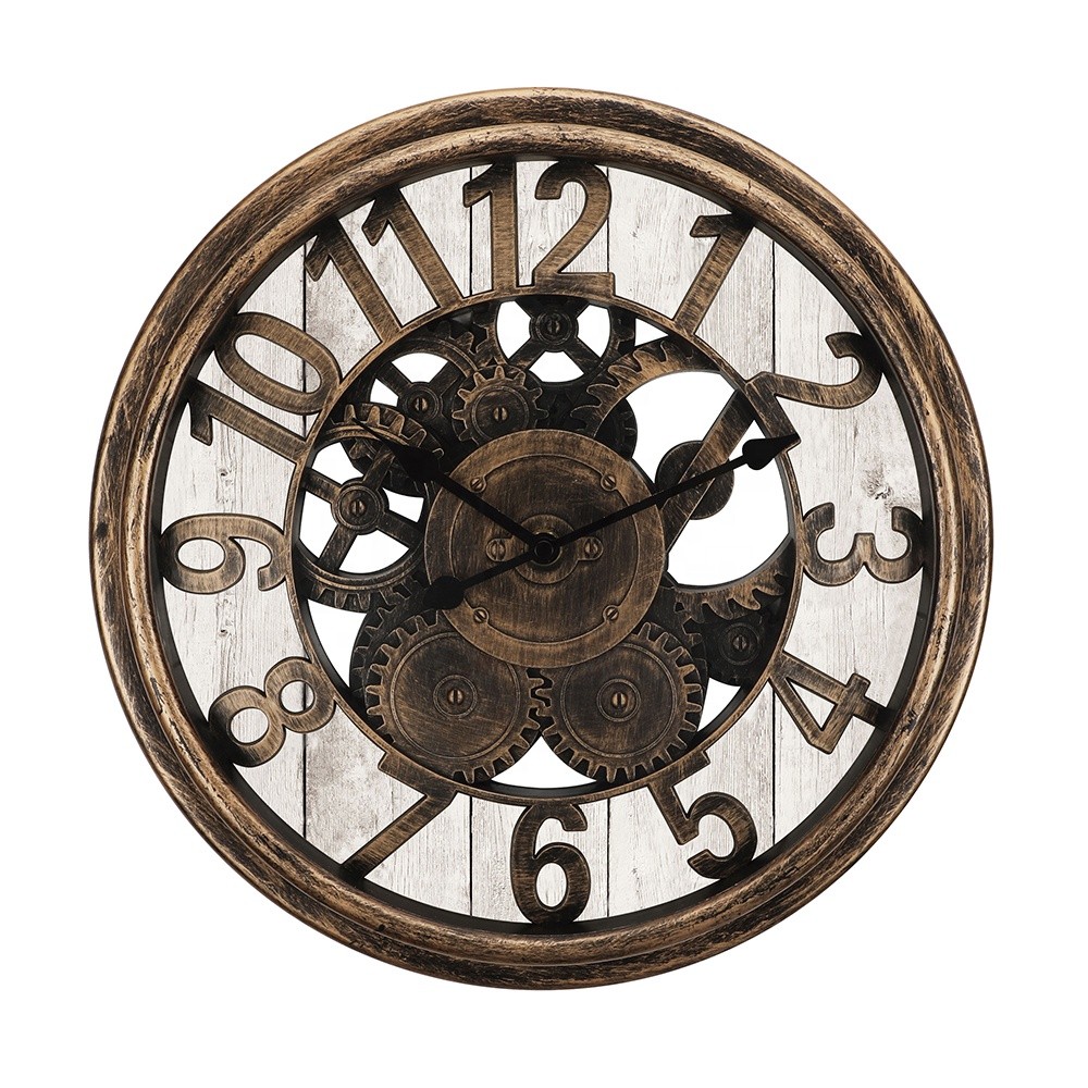 Large Noiseless Antique Contour Wall Clock cheap Decorative Home Office Gift