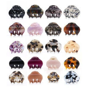 Latest Design Cute Hair Accessories Cellulose Acetate Acrylic Tortoiseshell Small Size Hair Claws Clips For Girls/Women
