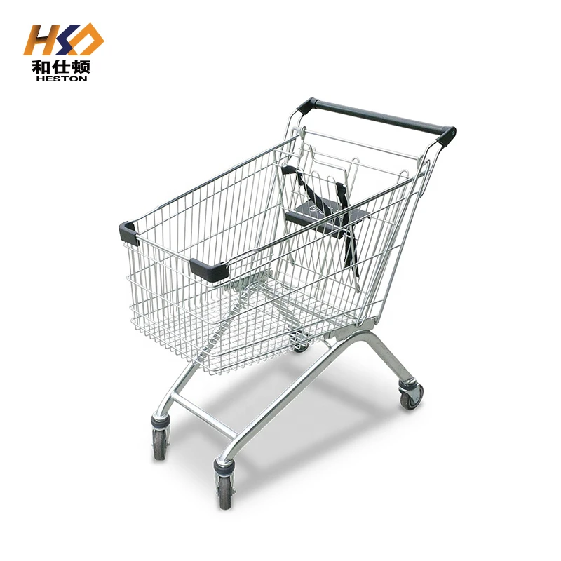Latest Promotion Price 100 Liter Supermarket Metal Cart Store Shopping Trolley With Seat