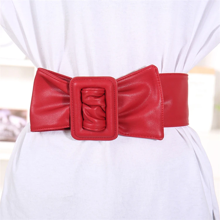 Leather Women Casual And Versatile Pu Belt Simple And Fashionable Belt With Square Buckle