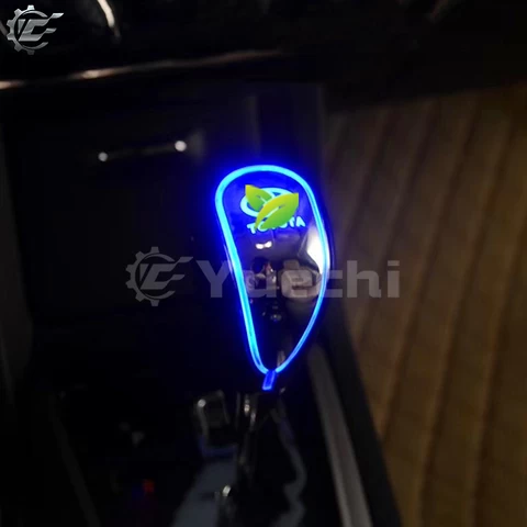 LED Light Auto Gear Shift Knob Touch automatic Backlight  Leather Gear Shift Knobs Car logo Shifter lever