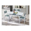 Light green dining chairs and dining table custom furniture in China