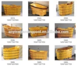 Low price bathtub wooden bathtub with cast iron double slipper bath tub with skirt