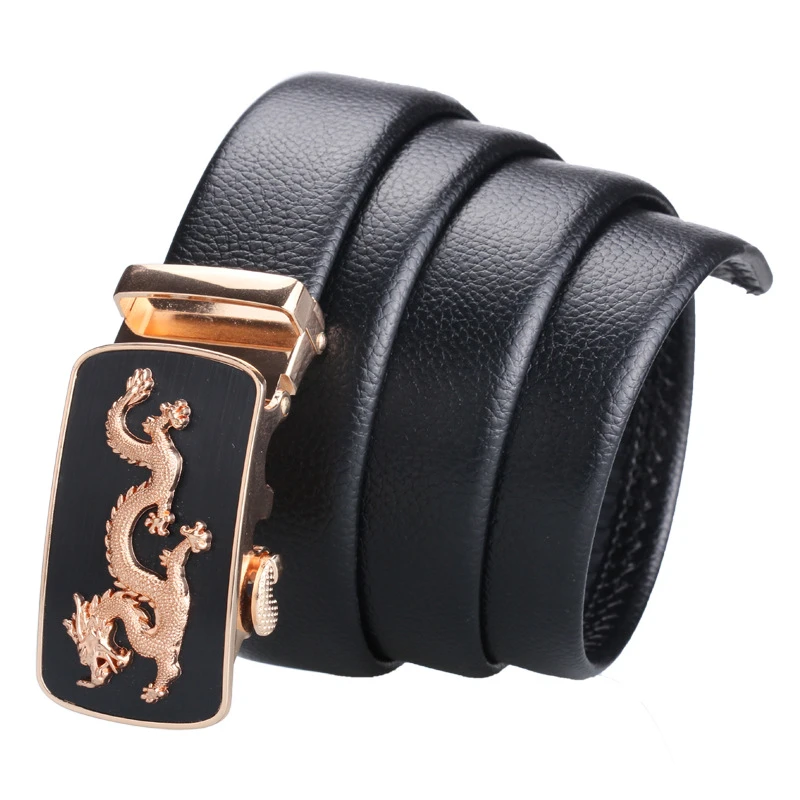 Luxury Brand Men Belt Genuine PU Leather withDragon Buckle Belt Authentic
