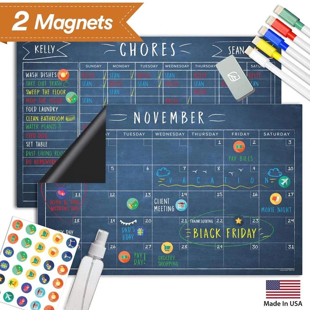 Magnetic Dry Erase Whiteboard Refrigerator Incentive Chart/Magnetic Reward Chore Chart