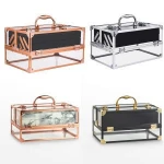 makeup organizer acrylic,custom 5 drawer clear travel makeup cosmetic organizers storage boxes cases wholesale with mirror