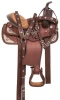 Manaal Enterprises Synthetic Western  Barrel Racing Trail Horse Saddle Headstall Breast Collar Reins & Saddle Pad Size 14 to 18