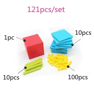 mathematics toys  Base Ten Blocks  Introduction to Decimal Quantity  Plastic Decimal Block Set 121pcs