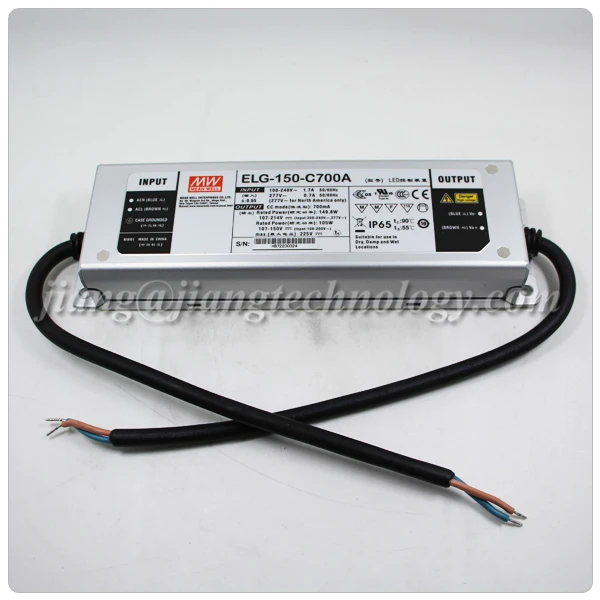 Meanwell Waterproof Metal Case IP67 ELG-200-C700 200W 700mA Constant Current Led Driver