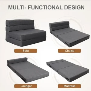 Memory Foam Folding Sofa Couch Bed with Pillow and Convertible Chair Floor Couch & Sleeping Mattress