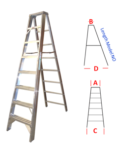Metallic Ladders Heavy Duty Industrial Stepladders 60000 Series Aluminium For Industrial Use