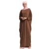 Middle East Ethnic Region Abaya Clothing Type for Muslim Women Dress  Brown Loose Maxi Dress Abaya