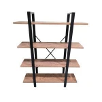 Modern 4 Tiers Display Rack Industrial Bookshelf Wood Bookcase Wooden