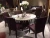 Import modern dining room glass top marble base round dining table from China