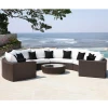 Modern half-moon shape synthetic rattan outdoor furniture,garden round sofa