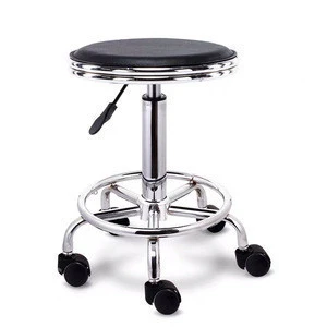 Modern high swivel height adjustable leather metal hair salon bar counter stool