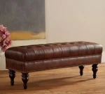 Modern leather ottoman bed stool pouf used for hotel bedroom