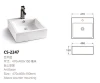 Modern western ceramic bathroom shallow sink and basin vessel sink above-counter sink art wash basin for washroom