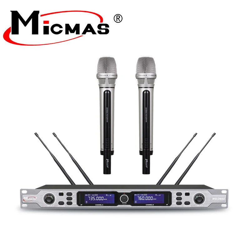MS-3602 UHF  True Diversity Professional Karaoke Wireless Microphone Series for  Outdoor Performance