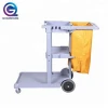 Multifunction hotel housekeeping plastic cleaning trolley / service cart trolley