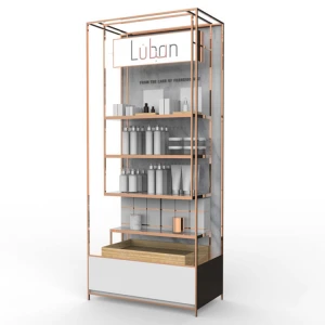 Multipurpose hair and beauty salon display showcase beauty products display rack shelf