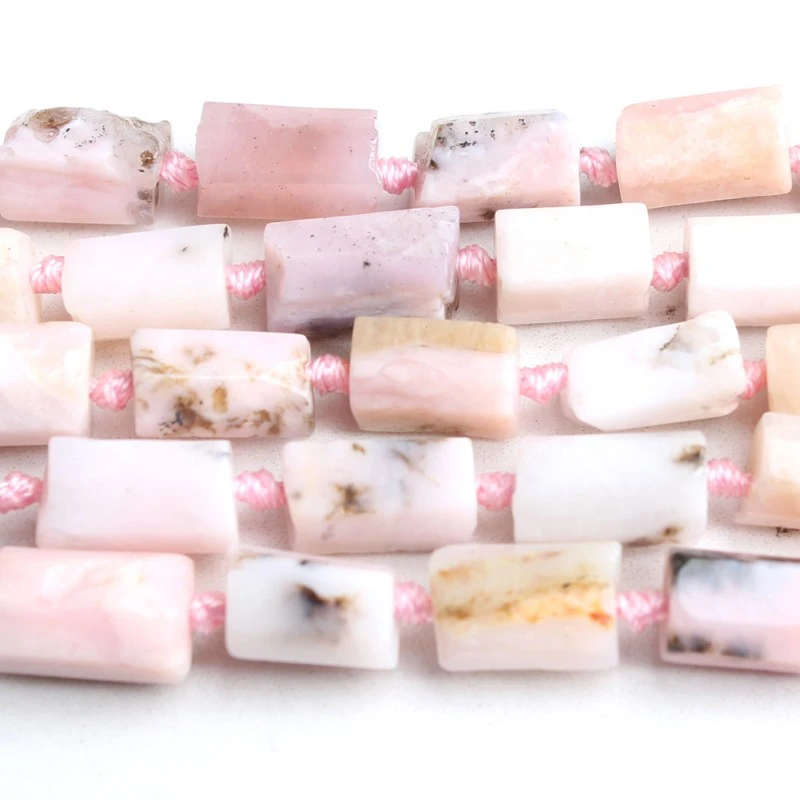 Natural 8x11mm Column Shape Pink Opal Stone Beads Spacer Loose Beads for Jewelry Making Diy Bracelet