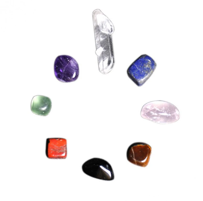 Natural fancy crystals healing stones 8 Colors Chakra Stone Set Irregular Crystal Stone