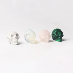 Natural Stone Beads Skull Beads Made In Semi Precious Stone Pink Stone For Jewelry Making