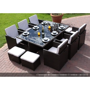 New arrival garden furniture outdoor cube dinning table set