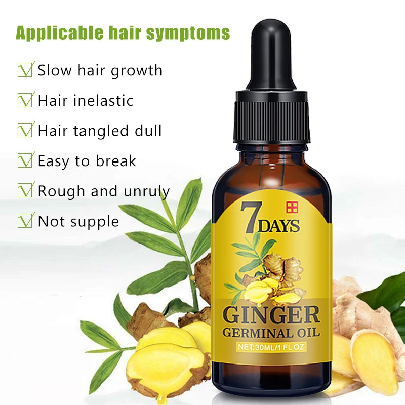 new arrival Hair care solution serum Nourishing 7days fast hair growth ginger germinal oil for hair loss treatment